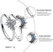 Sun And Moon Couple Rhinestones Ring