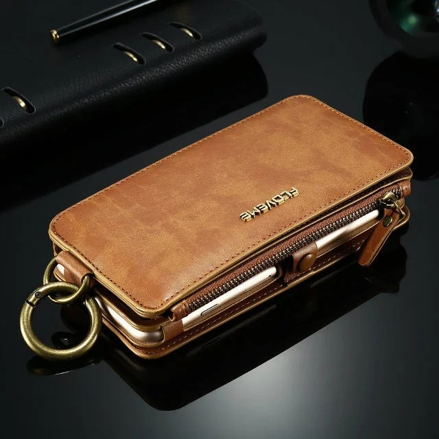 Leather Case For 8 Plus X XR XS Max 11 Flip
