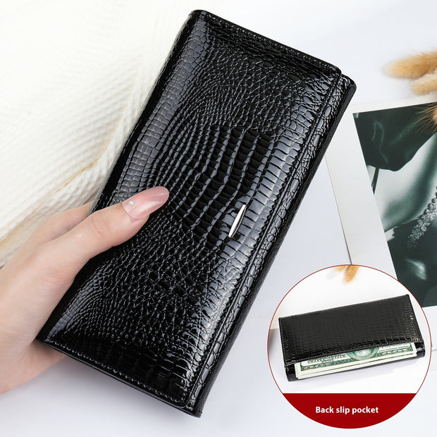 Women's Long Genuine Leather Cowhide Wallet