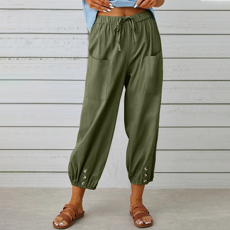 Women Drawstring Tie Pants