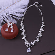 Bridal Rhinestone Zircon Earring Necklace