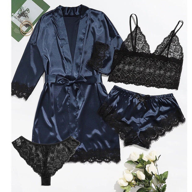 Ladies Pajamas Four-piece Set