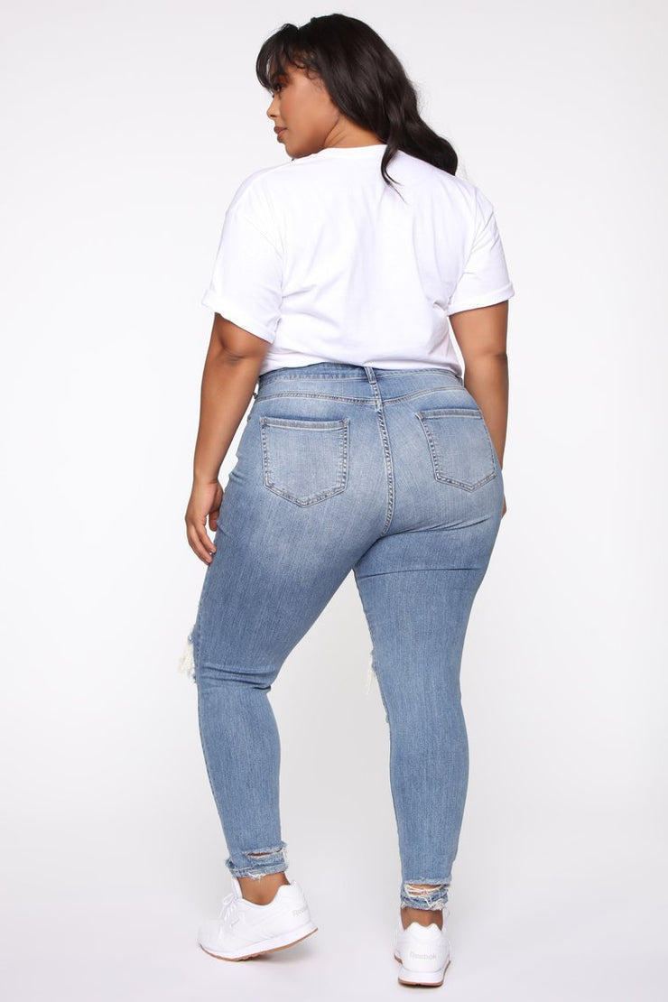 Stretch Ripped Women Plus Size Jeans