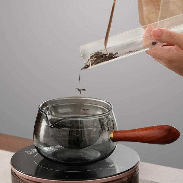 Tea Making With Infuser And Wooden Handle