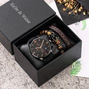 Men's Quartz Watch Leather Bracelets